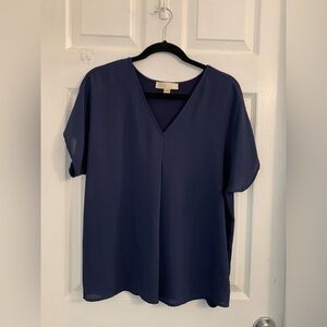 Michael Kors Deep Blue Womens V-Neck short sleeve Blouse. Size Medium $15